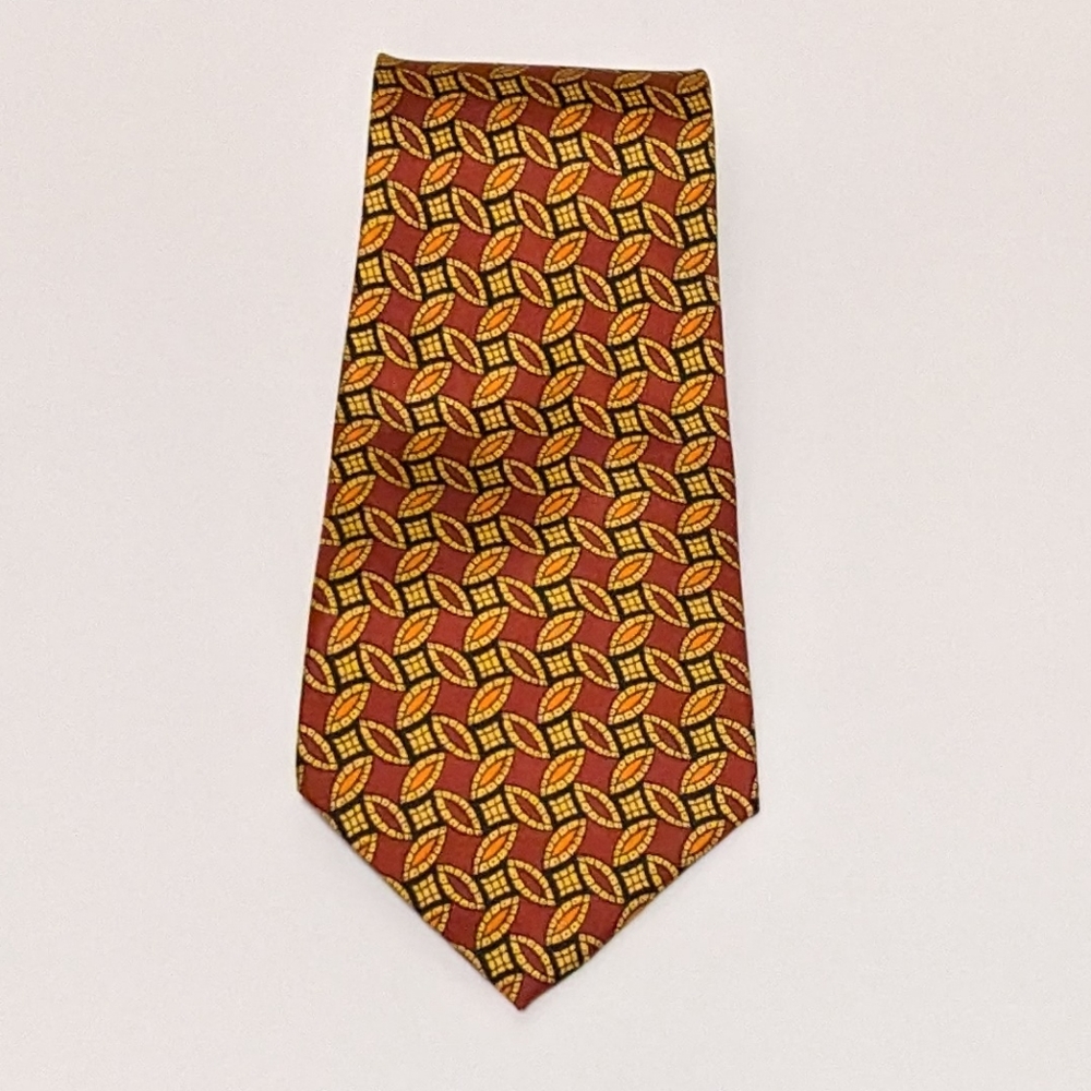 Silk Orange and Yellow Tie